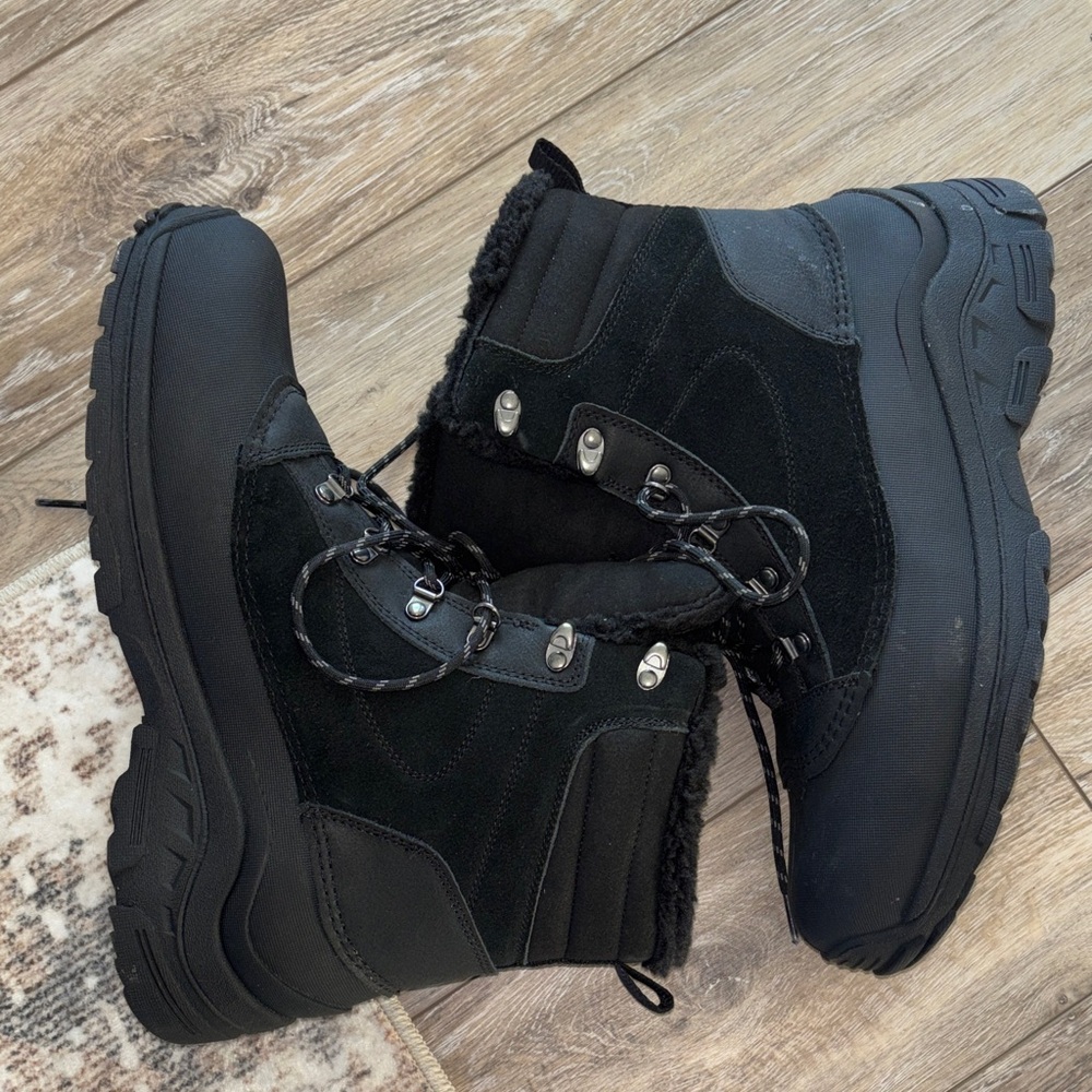 all in motion Black Men's Lace-Up Winter Boots